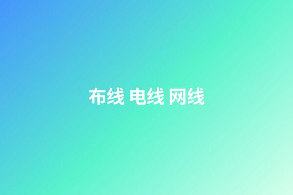 布线 电线 网线